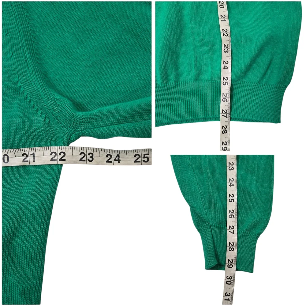 St Michael Mens Green Cotton Crewneck Oversized Sweater